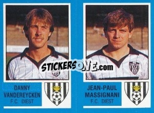 Sticker Dirk van den Broeck / Jean-Paul Massignani - Football Belgium 1986-1987 - Panini