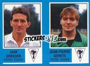 Sticker Jaak Dreesen / Jean-Pierre Gerets - Football Belgium 1986-1987 n. 381 - Panini