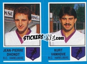 Sticker Jean-Pierre Dhondt / Kurt Vanhove - Football Belgium 1986-1987 - Panini