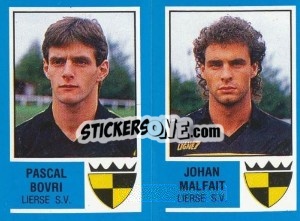 Sticker Pascal Bovri / Stan van der Buys - Football Belgium 1986-1987 n. 406 - Panini