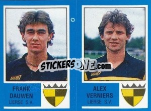 Sticker Jean Kindermans / Alex Verniers - Football Belgium 1986-1987 n. 409 - Panini