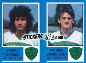 Sticker Sinisa Askraba / Patrick Verbruggen - Football Belgium 1986-1987 - Panini
