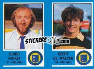 Sticker Guido Ferket / Geert de Maeyer - Football Belgium 1986-1987 - Panini