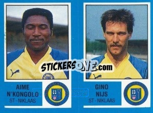 Sticker Aime N'Kongolo / Gino Nijs - Football Belgium 1986-1987 n. 419 - Panini