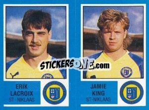 Sticker Erik Lacroix / Jamie King - Football Belgium 1986-1987 - Panini
