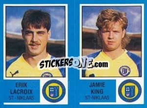 Sticker Erik Lacroix / Jamie King - Football Belgium 1986-1987 n. 421 - Panini