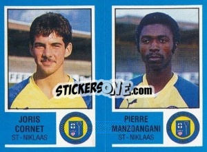 Sticker Joris Cornet / Pierre Manzoangani - Football Belgium 1986-1987 - Panini