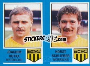 Sticker Joachim Hutka / Horst Schlierer - Football Belgium 1986-1987 n. 440 - Panini