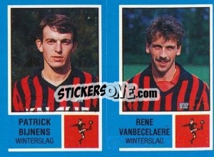 Sticker Patrick Bijnens / Rene Vanbecelaere - Football Belgium 1986-1987 n. 443 - Panini