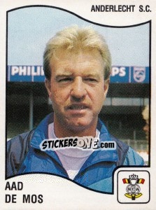 Sticker Aad de Mos - Football Belgium 1989-1990 n. 6 - Panini