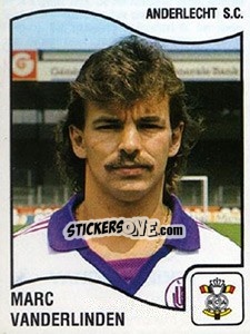 Sticker Marc Vanderlinden - Football Belgium 1989-1990 n. 17 - Panini