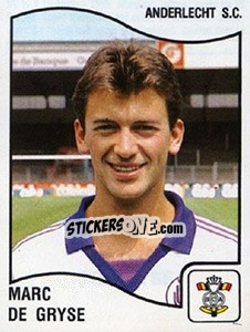 Sticker Marc de Gryse - Football Belgium 1989-1990 - Panini