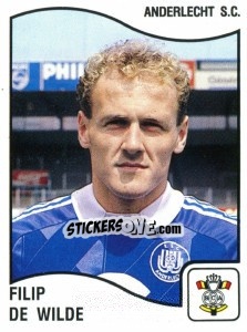 Sticker Filip de Wilde - Football Belgium 1989-1990 n. 20 - Panini