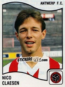 Sticker Nico Claesen - Football Belgium 1989-1990 n. 37 - Panini