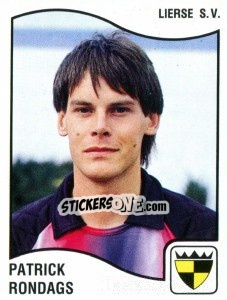 Sticker Patrick Rondags - Football Belgium 1989-1990 - Panini