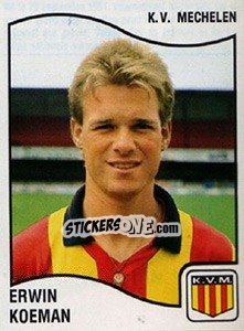 Figurina Erwin Koeman - Football Belgium 1989-1990 - Panini