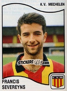 Figurina Francis Severeyns - Football Belgium 1989-1990 - Panini