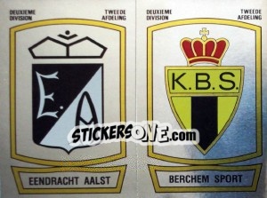 Sticker Badge Eendracht Aalst / Badge Berchem Sport - Football Belgium 1989-1990 - Panini