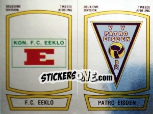 Sticker Badge F.C. Eeklo / Badge Patro Eisden - Football Belgium 1989-1990 n. 333 - Panini
