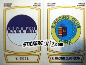 Sticker Badge V. Geel / Badge K.R.C. Genk - Football Belgium 1989-1990 n. 336 - Panini
