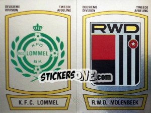 Cromo Badge K.F.C. Lommel / Badge R.W.D. Molenbeek - Football Belgium 1989-1990 - Panini