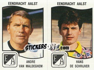 Figurina Andre van Maldeghem / Hans de Schrijvers - Football Belgium 1989-1990 - Panini