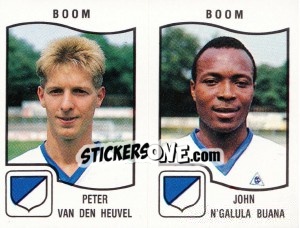 Cromo Peter van den Heuvel / John N'Galula Buana - Football Belgium 1989-1990 - Panini