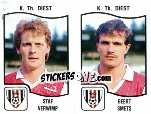 Sticker Staf Verwimp / Geert Smets - Football Belgium 1989-1990 - Panini