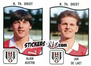 Sticker Alain Austen / Jan de Laet - Football Belgium 1989-1990 - Panini