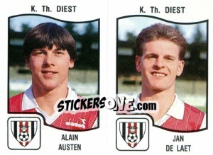 Figurina Alain Austen / Jan de Laet - Football Belgium 1989-1990 n. 373 - Panini