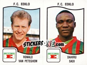 Sticker Ronald van Peteghem / Dahiru Sadi - Football Belgium 1989-1990 - Panini