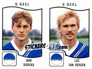 Sticker Wim Dierckx / Luc van Bergen - Football Belgium 1989-1990 - Panini