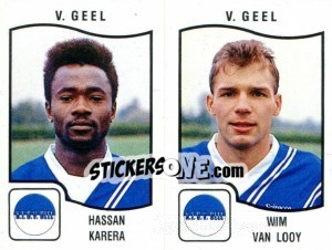 Figurina Hassan Karera / Wim van Looy - Football Belgium 1989-1990 n. 392 - Panini