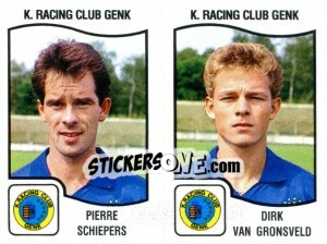 Sticker Pierre Schiepers / Dirk van Gronsveld - Football Belgium 1989-1990 n. 395 - Panini