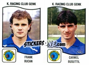 Sticker Frank Bucan / Carmel Busuttil - Football Belgium 1989-1990 n. 398 - Panini