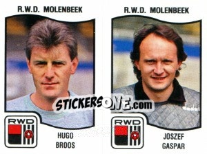 Sticker Hugo Broos / Joszef Gaspar - Football Belgium 1989-1990 n. 405 - Panini