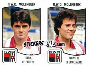 Sticker Dirk de Vriese / Olivier Beuckelaers - Football Belgium 1989-1990 n. 407 - Panini