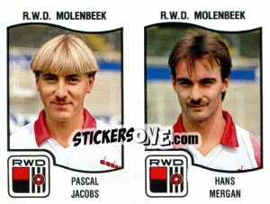 Cromo Pascal Jacobs / Hans Mergan - Football Belgium 1989-1990 - Panini