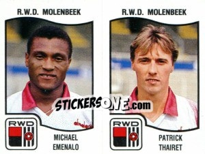 Sticker Michael Emenalo / Patrick Thairet - Football Belgium 1989-1990 n. 409 - Panini