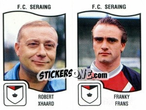 Sticker Robert Xhaard / Franky Frans - Football Belgium 1989-1990 n. 411 - Panini