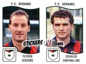 Sticker Patrick Aussems / Edivaldo Santana-Lins - Football Belgium 1989-1990 - Panini