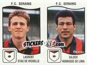 Figurina Laurent Stas de Richelle / Gilder Henrique de Lima - Football Belgium 1989-1990 - Panini