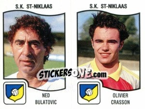 Sticker Ned Bulatovic / Olivier Crasson - Football Belgium 1989-1990 - Panini