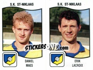 Sticker Daniel Maes / Erik Lacroix - Football Belgium 1989-1990 n. 418 - Panini