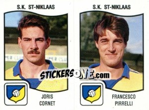 Sticker Joris Cornet / Francesco Pirrelli - Football Belgium 1989-1990 - Panini