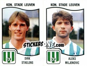 Sticker Dirk Staelens / Aleks Miljenovic - Football Belgium 1989-1990 - Panini