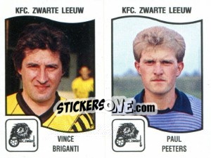 Sticker Vince Briganti / Paul Peeters - Football Belgium 1989-1990 - Panini