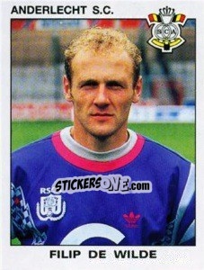 Sticker Filip de Wilde - Football Belgium 1992-1993 n. 3 - Panini