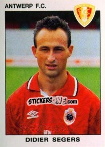 Sticker Didier Segers - Football Belgium 1992-1993 - Panini