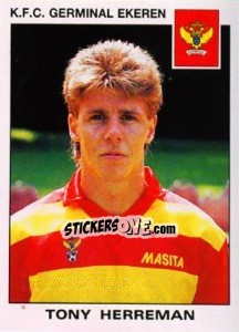Sticker Tony Herreman - Football Belgium 1992-1993 n. 172 - Panini
